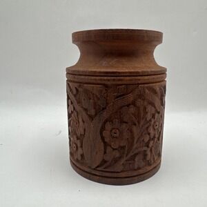 Beautiful Wooden Vase Bud Carved Handmade